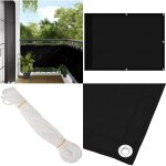 Cran de balcon noir 75x700 cm 100% polyester oxford - paravent balcon - �cran de balcon - brise vue - ...