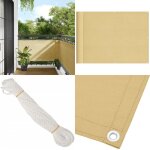 Cran de balcon sable 75x400 cm 100% polyester oxford - paravent balcon - �cran de confidentialit� - brise ...