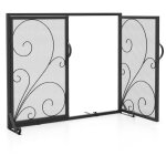 Cran de chemine  double porte cran de protection pour foyer ouvert panneaux magntiques supports arrire ...