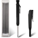 Crayon de chantier, crayons de charpentier m�caniques avec 6 recharges crayon menuisier metal b�ton carrelage ...