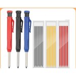 Crayon chantier, crayon charpentier, porte mine chantier, 3 crayons charpentier avec 18 mine crayon chantier ...