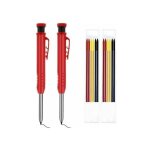Crayon de charpentier solide, 2 pièces menuiserie mécaniques crayons avec 12 mines de crayon, profond ... Crayon de charpentier solide, 2 pièces menuiserie mécaniques crayons avec 12 mines de crayon, profond ...