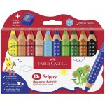 Crayons de couleur grippy, lot de 10 dans un �tui en carton