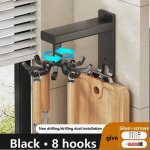 1 pice cuisine rotatif crochet mont sur mur tagre de rangement, porte - casserole, cuillre, spatule ...