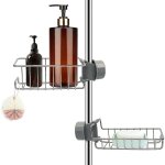 Lot de 2 tagres de douche en acier inoxydable sans perage, tagre de salle de bain tlescopique en ...