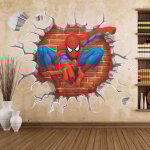 Crea - 3d dessin animé spiderman stickers muraux super héros pour les chambres d'enfants garçons - - Crea - 3d dessin animé spiderman stickers muraux super héros pour les chambres d'enfants garçons - -