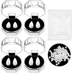 4 paires de dents de crocs de vampire d'halloween avec 1 sac de granuls de dents adhsifs pour adultes ...
