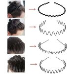 8 pcs metal hair hoop, flexible metal headband black non slip hairband, unisex - crea