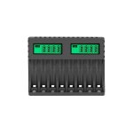 Chargeur de batterie cran lcd chargeurs intelligents intelligents  8 emplacements pour piles rechargeables ...