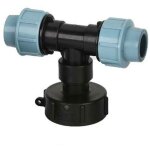 Crea ibc tank water pipe connector garden lawn hose adapter home tap fitting tool - size:25mm tee adapter ...