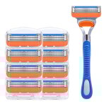 Rasoir manuel de haute qualit� � lame � cinq couches pour hommes, t�te de rasoir universelle � 5 couches ...