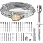 Support pour plantes grimpantes, kit de suspension en corde inox de 24 m avec câble inox de 3 mm et 16 ... Support pour plantes grimpantes, kit de suspension en corde inox de 24 m avec câble inox de 3 mm et 16 ...