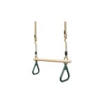 Crea - trapze en bois, balanoire avec anneaux de gymnastique, vert, 200 cm, matriau: plastique (pp, ...