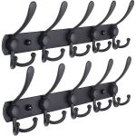 Vestiaire mural - 5 tri - crochets, acier inoxydable robuste, rail de pat�re en m�tal pour vestiaire ...