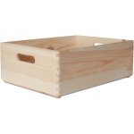 Caisse bois rangement avec poignées naturel 40 x 30 x 14 cm Caisse bois rangement avec poignées naturel 40 x 30 x 14 cm