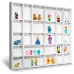 Creative deco - vitrine murale bois blanche 28 compartiments - 44, 5 x 40 x 3 cm