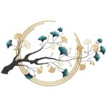 Cratives dcoration murale feuille de ginkgo en mtal  la main, moderne luxe sculpture, tenture murale ...