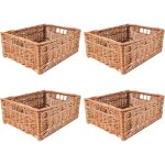 Creative home - 4x panier de rangement en osier naturel - 40 x 30 x 16 cm