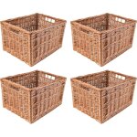 Creative home - 4x panier de rangement en osier naturel - 40 x 30 x 24 cm