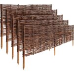 Lot de 5 bordures clture de jardin en saule 100 x 40 cm