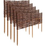 Creative home - lot de 5 bordures clture de jardin en saule 60 x 30 cm