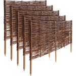 Lot de 5 bordures clture de jardin en saule 60 x 40 cm
