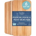 Creative home - 6 x planches � d�couper bois petit d�jeuner 22, 5 x 12, 5 cm