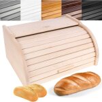 Creative home - boîte à pain en bois de hêtre naturel 38 x 28, 5 x 17, 5 cm Creative home - boîte à pain en bois de hêtre naturel 38 x 28, 5 x 17, 5 cm