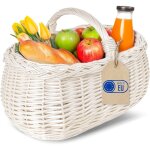 Creative home - panier de pique - nique osier fait main blanc 45 x 32 x 34 cm