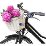 Creative home - panier  vlo en osier tress  la main blanc 36 x 29 x 23 cm