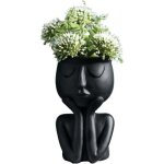 Creative vase en forme de personnage nordique, plantes succulentes, pot de fleurs abstrait, visage et ...