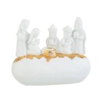 Crche de nol design '3 rois mages' 19cm blanc