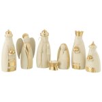 Cr�che de no�l en r�sine  7 santons  22cm or