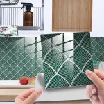 Credence adhesive pour cuisine brique palme grün 10 pcs stickers muraux salle de bains cuisine carrelage ... Credence adhesive pour cuisine brique palme grün 10 pcs stickers muraux salle de bains cuisine carrelage ...