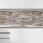 Cr�dence adh�sive cuisine - effet parement - 20 x 20 cm x 20 pi�ces - adh�sif mat