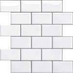 Credence adhesive pour cuisine salle de bain, faux carrelage adhesif mural blanc credence cuisine adhesive, ...