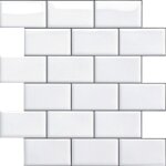 Credence adhesive pour cuisine salle de bain, faux carrelage adhesif mural blanc credence cuisine adhesive, ...