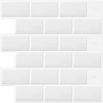 Credence adhesive pour cuisine stickers carrelage metro carreaux adhesif mural salle de bain, blanc(30. ...