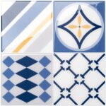 Crdence adhsive, effet carrelage mural multicouleur x4, 22. 86 x 22. 86 smart tiles vintage azur - ...