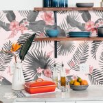 Stickerdecofr - cr�dence adh�sive palmier pale 100 x 40 cm