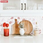 Stickerdecofr - cr�dence adh�sive terrazzo creme 300 x 40 cm