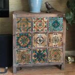 Cr�dence en carrelage autocollant 20 x 20 cm style industriel pour cuisine, 24 stickers muraux pour salle ...