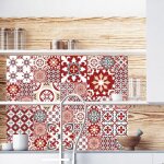 Signaletique. biz france - crdence cuisine adhsive autocollante e effet carreaux de ciment rouge redmonky ...