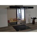 Crédence inox miroir h 30 cm x l 40 cm de 1mm Crédence inox miroir h 30 cm x l 40 cm de 1mm