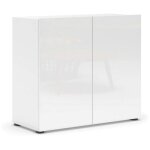 Crdence ortoclasio, buffet 1 tagre, 2 compartiments made in italy, 38x90x79h cm blanc brillant