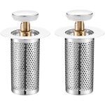 Cr�pine de vidange de sol universelle en acier inoxydable, paquet de 2, cr�pine d'�vier de baignoire, ...