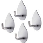 Crochet adh�sif, 4 pi�ces crochet autocollant acier inox 304 patere murale imperm�able r�sistant porte ...