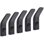 Crochet mural en aluminium noir pour serviettes, porte - vtements, pour salle de bain, cuisine, bureau, ...