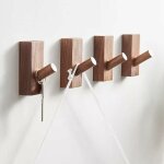 Crochets muraux en bois porte - chapeau, crochets en bois fix�s au mur, crochets d�coratifs cintre de ...