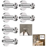 Crochets muraux en inox bross� 6 pi�ces pat�res pour peignoir, salle de bain, chambre, support mural, ...